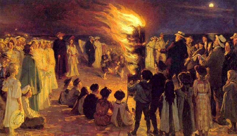 Peder Severin Kroyer Saint John s Bonfire on the Beach at the Skaw (nn02) oil painting picture